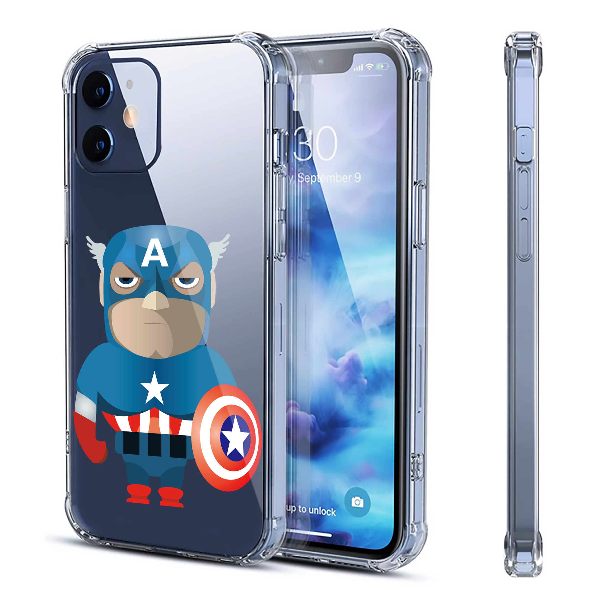（画像用） アベンジャーズ The Avengers 【iPhone 12シリーズ対応】透明スマホケース（クリアソフトケース）
